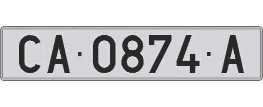CA0874A matricula larga