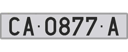 CA0877A matricula larga