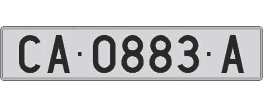 CA0883A matricula larga