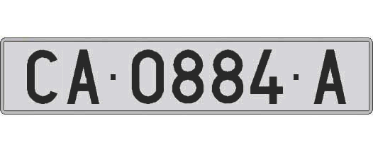 CA0884A matricula larga