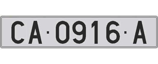 CA0916A matricula larga