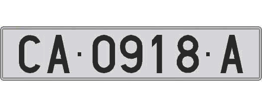 CA0918A matricula larga
