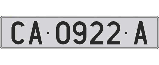 CA0922A matricula larga