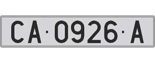 CA0926A matricula larga