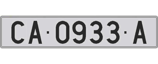 CA0933A matricula larga