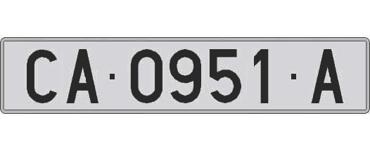 CA0951A matricula larga