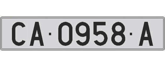 CA0958A matricula larga