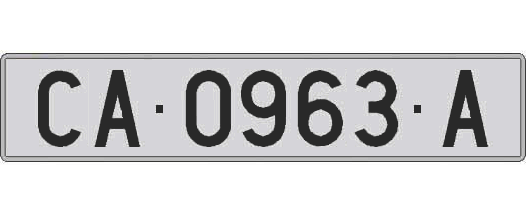 CA0963A matricula larga