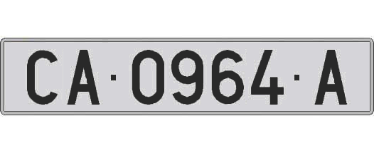 CA0964A matricula larga