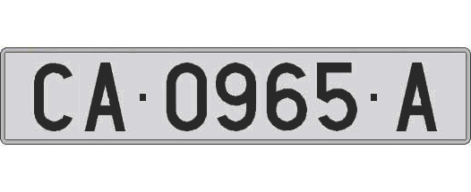 CA0965A matricula larga