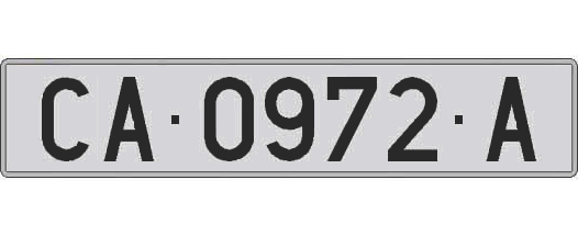 CA0972A matricula larga