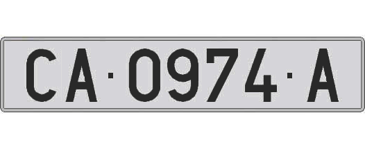 CA0974A matricula larga