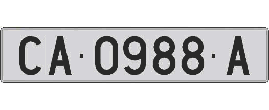 CA0988A matricula larga