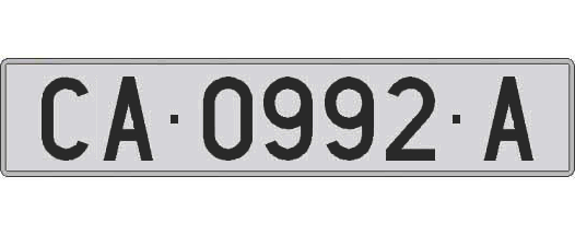 CA0992A matricula larga