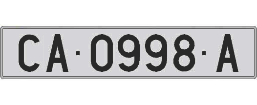 CA0998A matricula larga