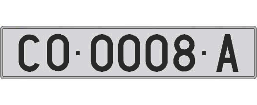 CO0008A matricula larga