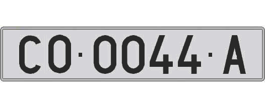 CO0044A matricula larga