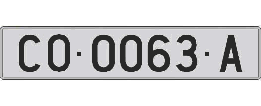 CO0063A matricula larga