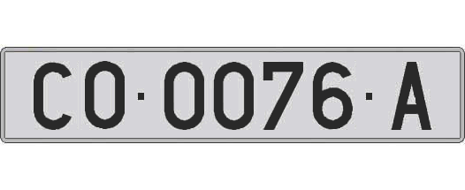 CO0076A matricula larga