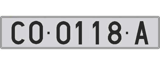 CO0118A matricula larga