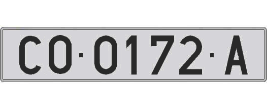 CO0172A matricula larga