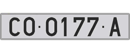 CO0177A matricula larga