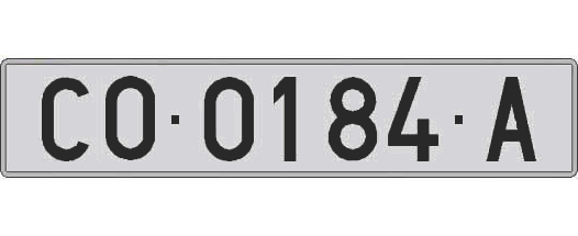 CO0184A matricula larga