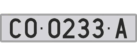 CO0233A matricula larga