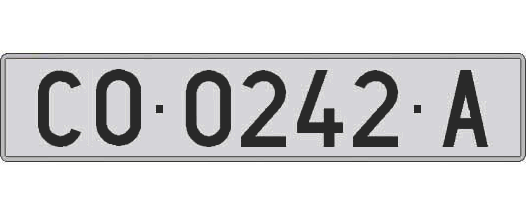 CO0242A matricula larga