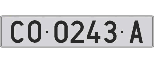 CO0243A matricula larga