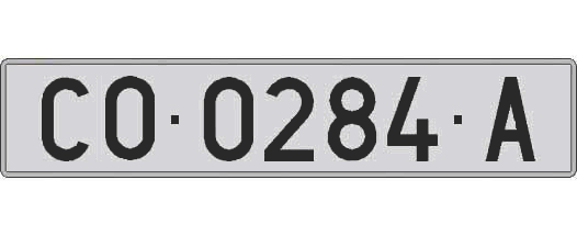 CO0284A matricula larga