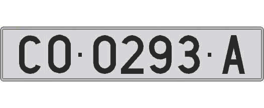 CO0293A matricula larga
