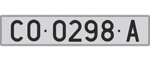 CO0298A matricula larga