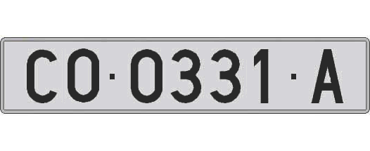 CO0331A matricula larga