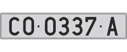 CO0337A matricula larga