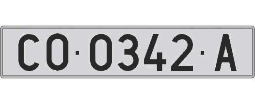 CO0342A matricula larga