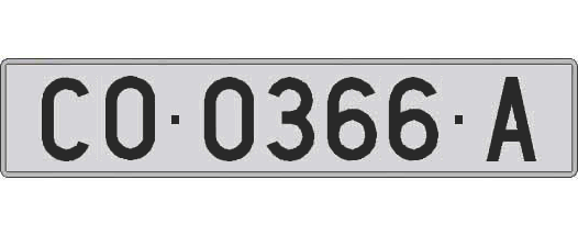 CO0366A matricula larga