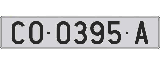 CO0395A matricula larga