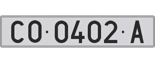 CO0402A matricula larga