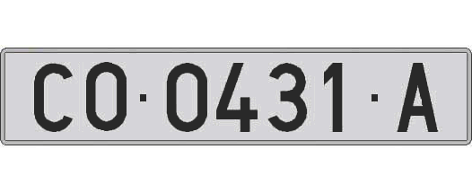 CO0431A matricula larga