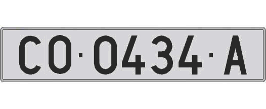 CO0434A matricula larga