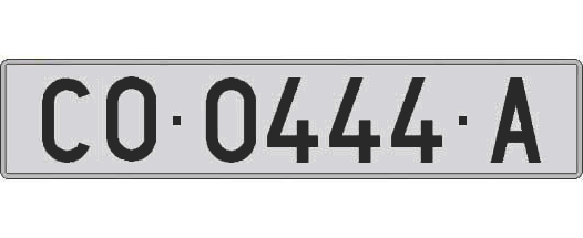 CO0444A matricula larga