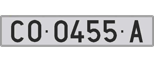 CO0455A matricula larga