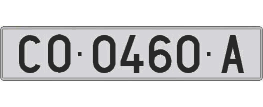 CO0460A matricula larga