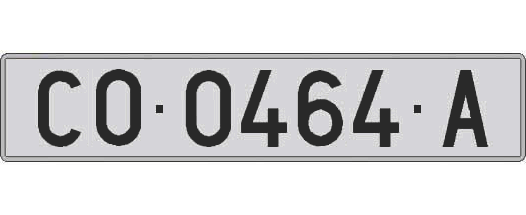 CO0464A matricula larga