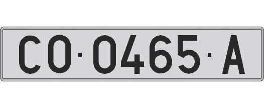 CO0465A matricula larga