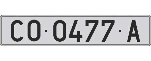 CO0477A matricula larga