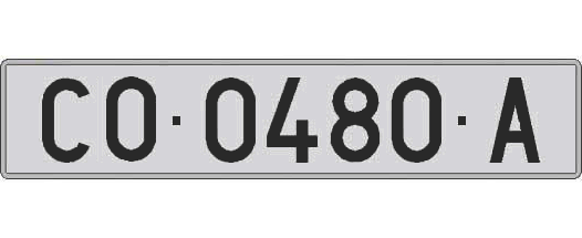 CO0480A matricula larga