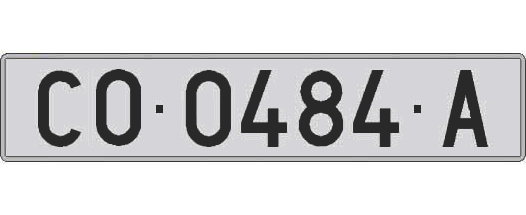 CO0484A matricula larga