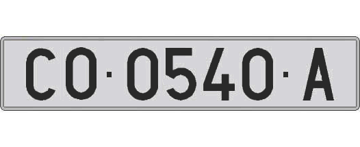 CO0540A matricula larga